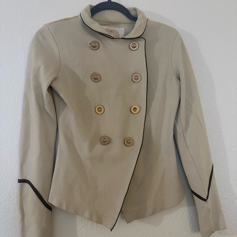 Women's Beige Double-Breasted Jacket